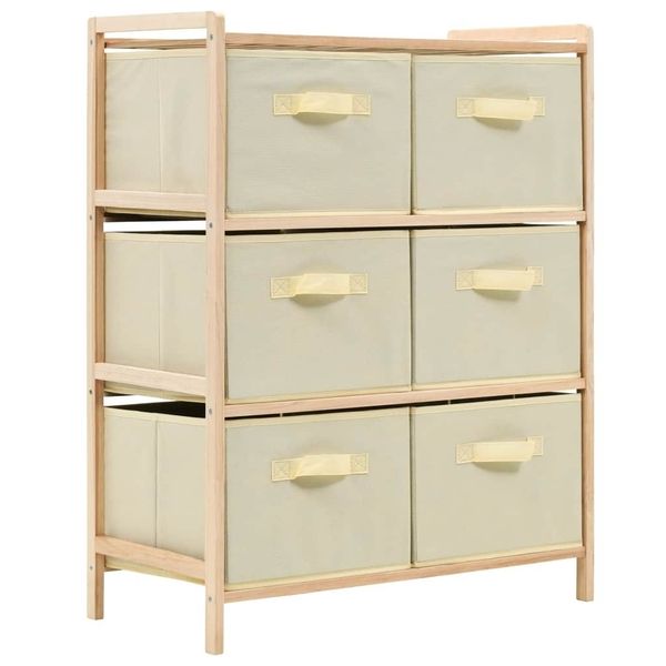 

storage shelf 6 baskets fabric cedar wood beige living room furniture