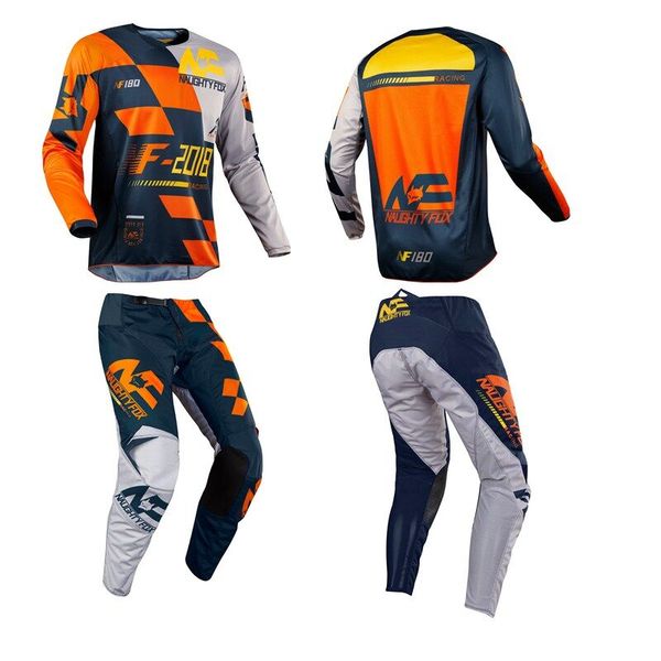 

racing off road motorcycle sayak set moutain dirt bike cycling combo 180 jersey xc mx motocross pants with protective pads, Black;blue