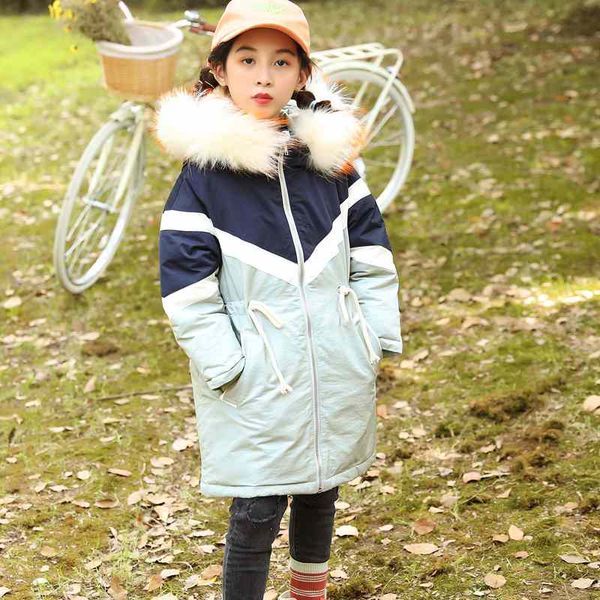 

kids down jacket girls duck down coat children fur hooded baby thicken warm down coat outerwear coat, Blue;gray
