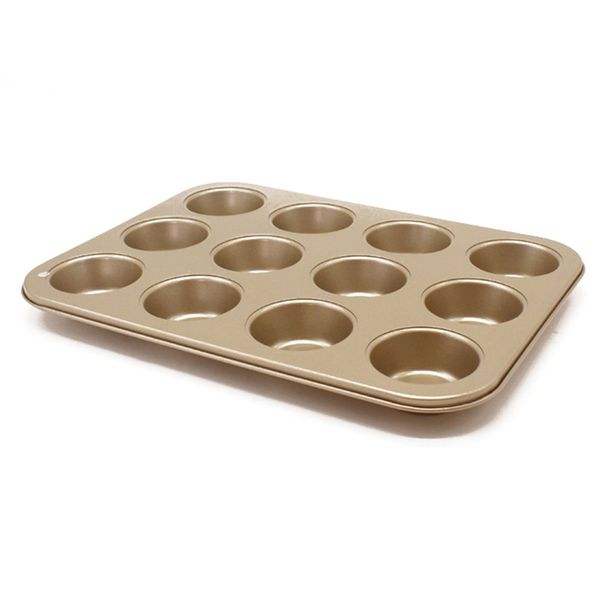 

12-round round non-stick cake mold large baking tray mafen cake paper tray baking mold baking mold gold
