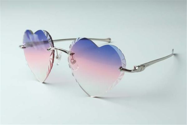 

selling direct sales high-quality new heart shaped cutting lens sunglasses 8300687, metal leopard temples size: 58-18-140mm, White;black