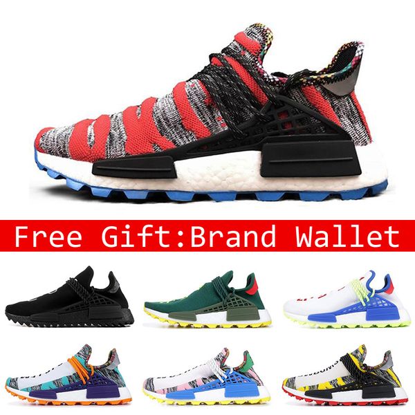 

human race hu trail x pharrell williams nerd men running shoes black white cream solar pack mens trainers for women sports sneaker