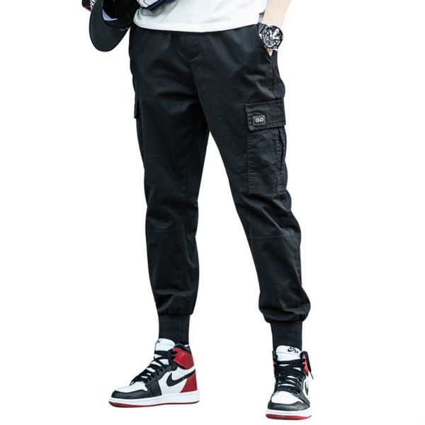 

men's pants casual mens cargo pants fashion loose harem with applique pencil pants plus size s-5xl 4 colors wholesale, Black