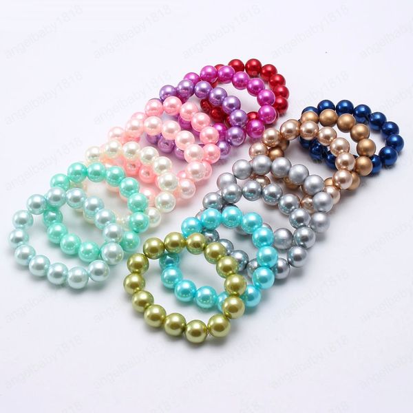 schöne baby kinder elastische perlen armbänder handgemachte bubblegum mädchen perlen armbänder armreifen mode schmuck geschenk