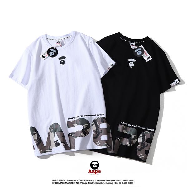 

aape women mens designer t shirts fashion short sleeve luxury designer t shirt summer men tshirt tee couples matching clothes 812, White;black