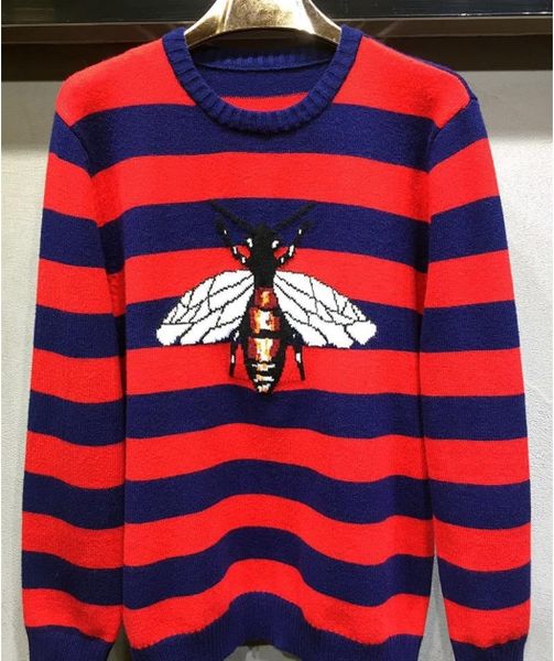 

Зима дизайнер бренда Bee плед вышивка свитер пуловер перемычка для мужчин и женщин