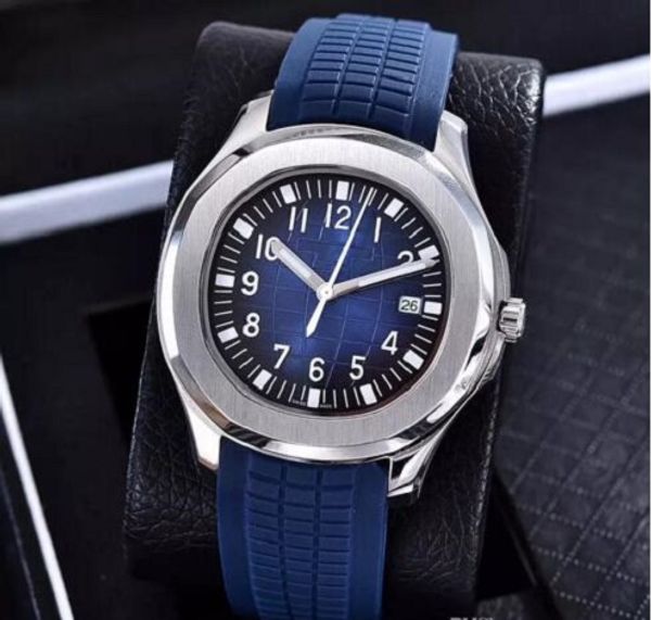 

luxury watch silver aquanaut automatic movement stainless steels comfortable rubber strap original clasp men mens watch watches 2369, Slivery;brown