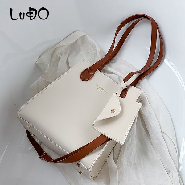 

lucdo leather shoulder bag women handle bag ladies handbags women fashion bags designer tote purses sac a main