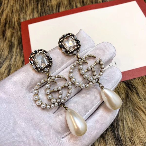 

2019 luxury jewelry de igner earring bra pearl dangle earring for women fa hion earing jewelry