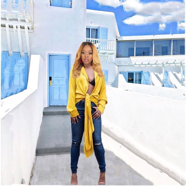 

ladies shirts summer designer solid ribbon female apparel fashion long sleeve ladies tshirt womens lapel neck, White