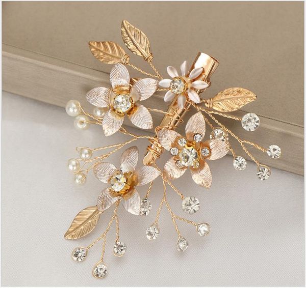 

golden flower hair clip bride wedding headdress, Silver