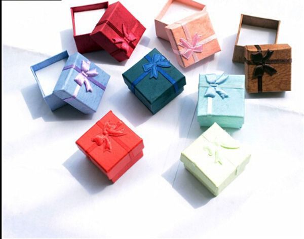 

размер 4*4*3 см 10 цветов, ювелирные изделия дисплей бумаги кольцо серьги подарочная коробка бархат кольцо коробка лоток для хранения держат