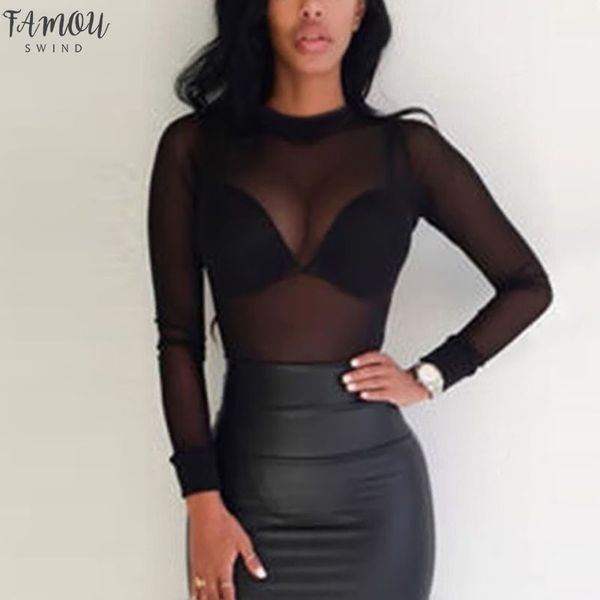 

new long sleeve o neck women chiffon shirt translucent female blouse elegant solid black pink club blouse ladies, White