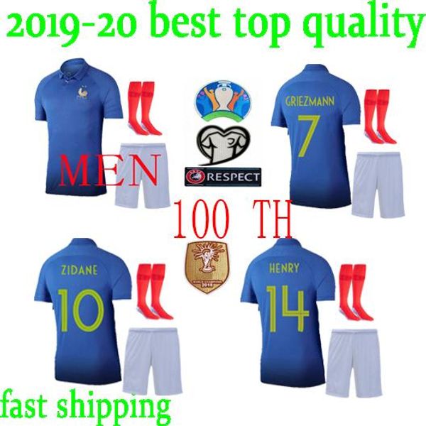 

Soccer jer ey 2019 100th anniver ary i lande kit 2020 griezmann kante pavard football hirt 19 20 maillot de foot de la france