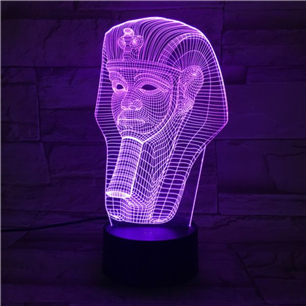 

3d lamp egyptian pharaoh mummy 7 colors with remote for christmas decoration atmosphere battery powered usb led night light lamp
