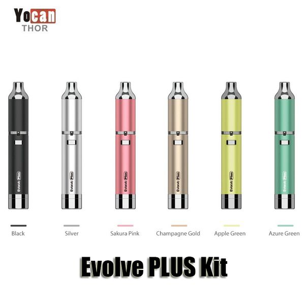 

Аутентичные Yocan Evolve PLUS Комплекты Фиолетовый 1100 мАч Аккумулятор Воск Испаритель Кварц Двойной Катушки Stealth Воск Vape Pen