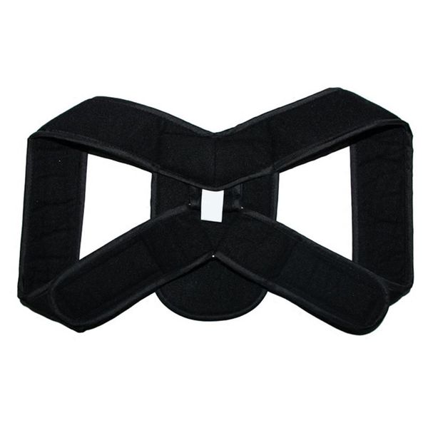 

support brace prevent slouching posture correction belt correction bandage breathable adjustable back portable shoulder belt, Black;blue