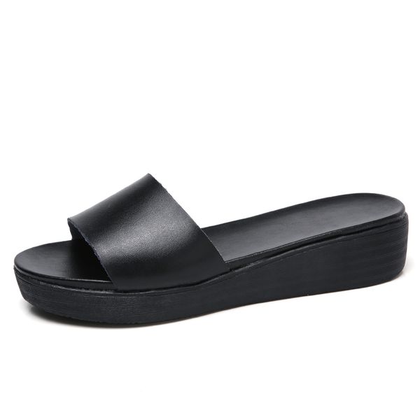 

2020 men women slide sandals designer shoes luxury slide summer fashion wide flat slippery with thick sandals slipper flip flops 7150, Black