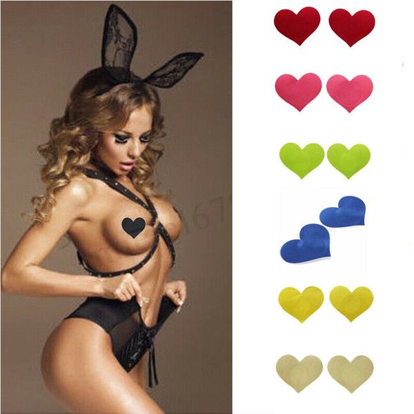 

5 pcs women disposable nipple pasties breast prtals cover love heart sticker pads self adhesive enhancer intimates accessories, Black;white