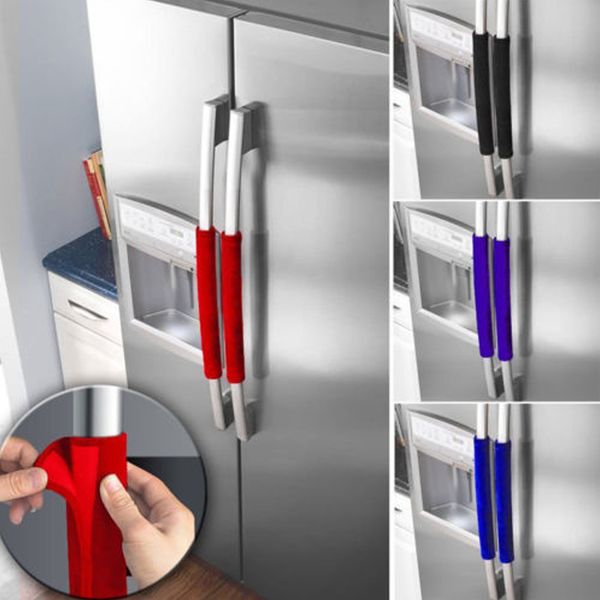

2020 new 2pcs/set handle covers kitchen appliance handle cover decor smudges door refrigerator fridge oven door knob covers