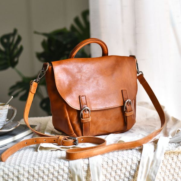 

retro leather saddle bag first layer cowhide messenger bag messenger female