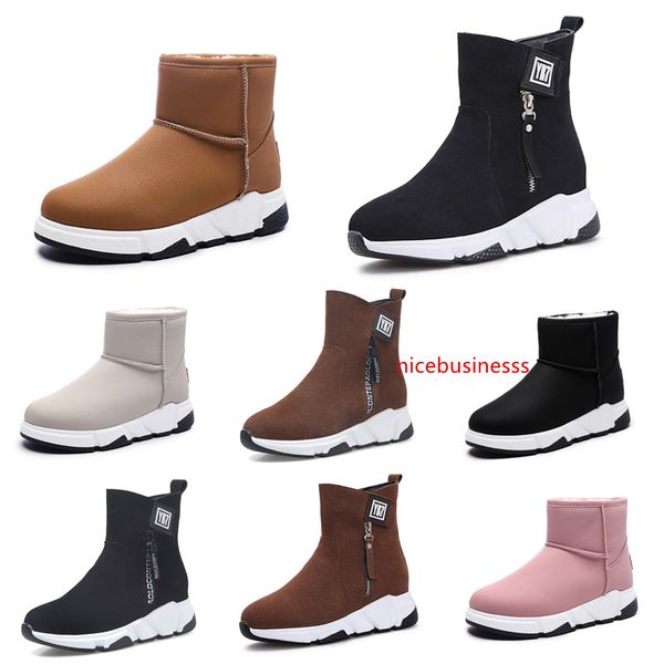 

non-brand winter women boots triple black red beige brown suede snow ankle boots keep warm 35-40 style 14