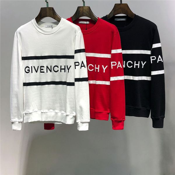 

мужская дизайнерская толстовка письма стиль вышивки свитер для мужчин женщин бренд толстовки с капюшоном роскошные джемперы махровый свитер, Black