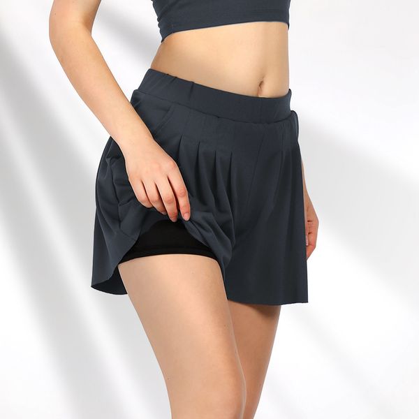 

girls a lattice short dress high waist pleated tennis skirt uniform with inner shorts underpants for badminton cheerleader, Black;red
