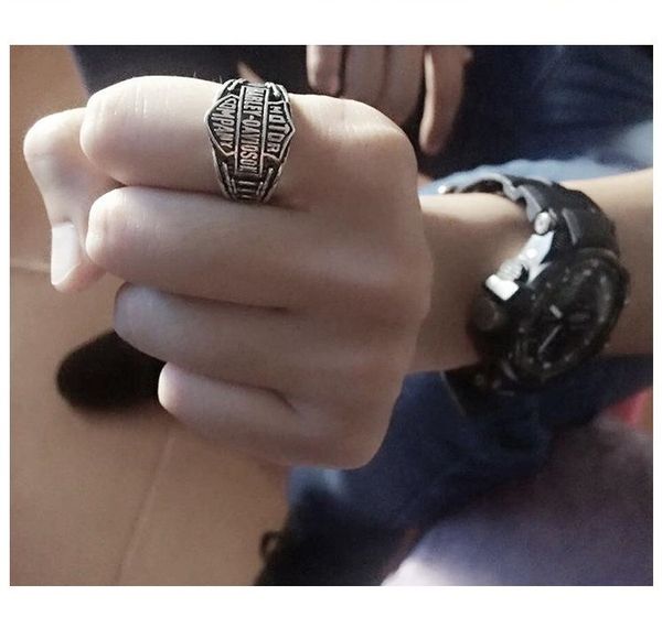 

fashion man euro american motorcycle rings wholesale mens rings davidson jewelry gift gothic rock punk jewelry ring wholesale size 7 - 12, Silver