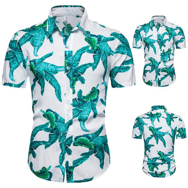 

лето гавайке мужчины 2020 brand new cotton mens рубашки платья вскользь пригонки пляж рубашки сорочки homme камиза masculina, White;black