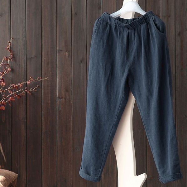 

casual pants size plus 5xl harem pants linen vintage big size vintage trousers streetwear korean style elastic waist pockets loose pants, Black;white