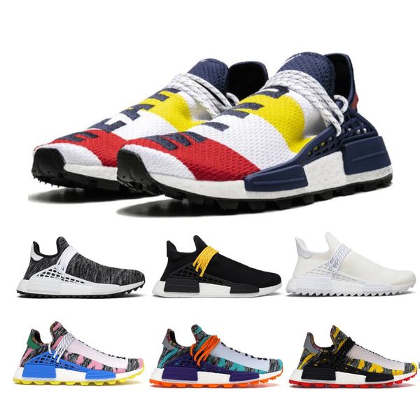

blue plaid inspiration solar nmd human race trail men women running shoes pharrell williams hu heart mind nerd sports sneakers 36-47