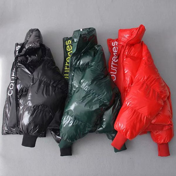 

женщины вниз куртка женщин вниз пальто 2019 glossy вниз parka женщины водонепроницаемых курток пальто размера свободные зимней теплый толсты, Black