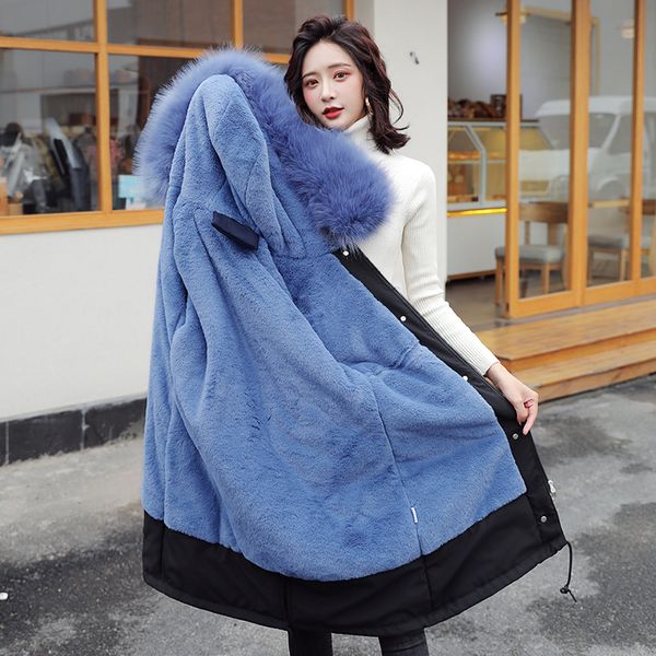 

plush cotton coat down cotton jacket women's 2019 new winter coat thickened waist length warm, Black