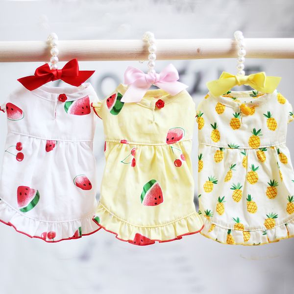 

лето домашнее животное catsummer любимой кошки лето любимая кошка чихуахуа домашние животные одежда для собак юбка сладкие фрукты печать пла