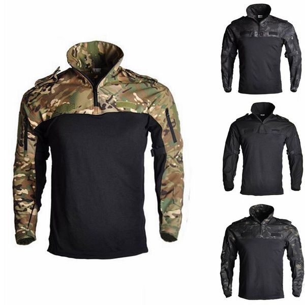 

mens camouflage army tactical suits long sleeve cotton breathable combat frog set men training clothing, Gray