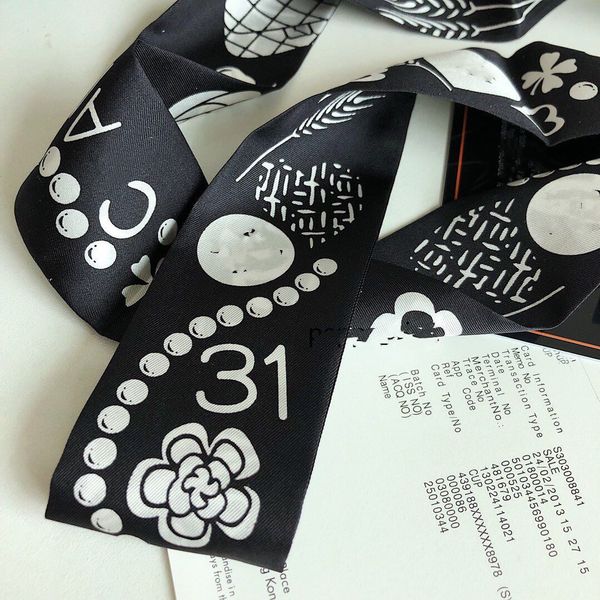 

french fashion hair bag ribbon silk scarf latest style brand scarf for women spring and summer headband scarves, Blue;gray