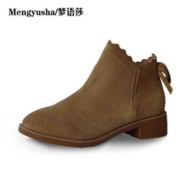 

2018 spring and autumn single boots winter cotton boots new england style with female short, Black