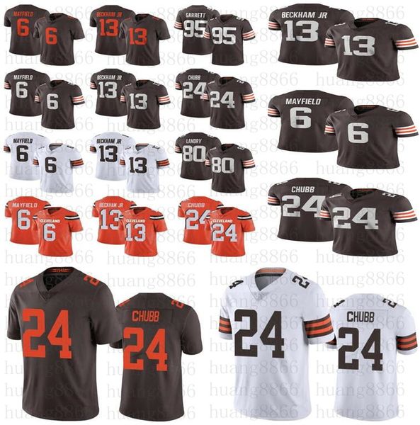 

men women youth cleveland 13 odell beckham jr 2020 new brown 6 baker mayfield 95 myles garrett landry 24 nick chubb 21 ward jersey, Black;red