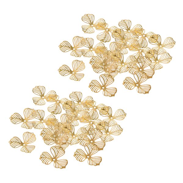 

40pcs metal flower shape slices diy charms, Black