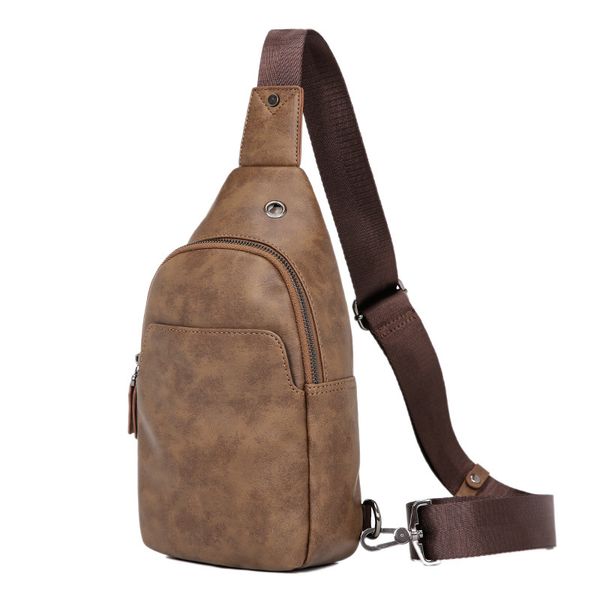 

2019 new korean breast bag men's casual single shoulder bag slant across leather