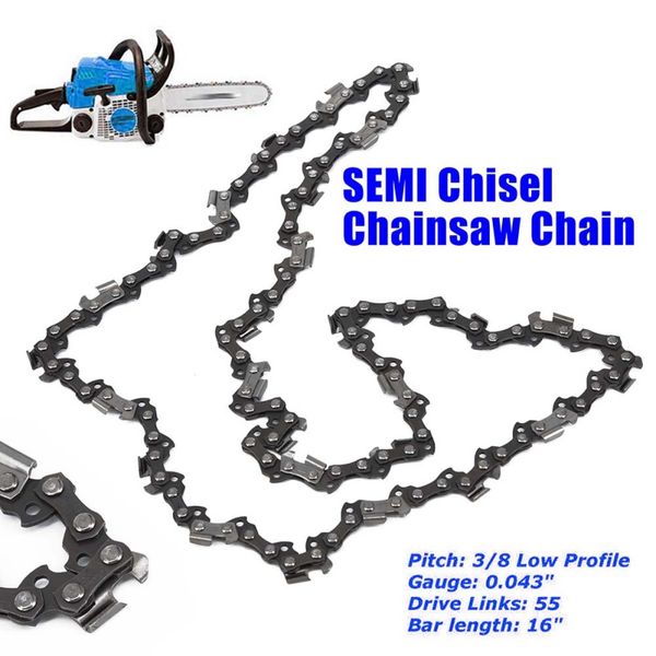 

replacement chainsaw chain for semi chisel chainsaw chain garden woodworking accessories 3/8 pitch 0.043 inch gauge 55 dl