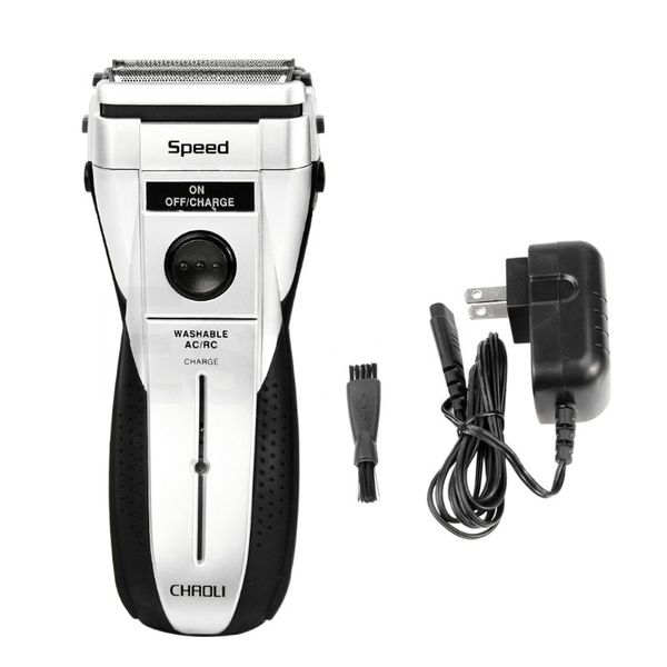 

men's rechargeable cordless electric razor shaver double edge foil trimmer