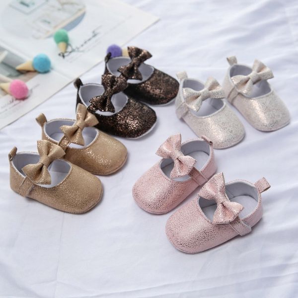 

infant anit-slip breathable baby shoes sweet bow princess shoes baby girl shallow first walker