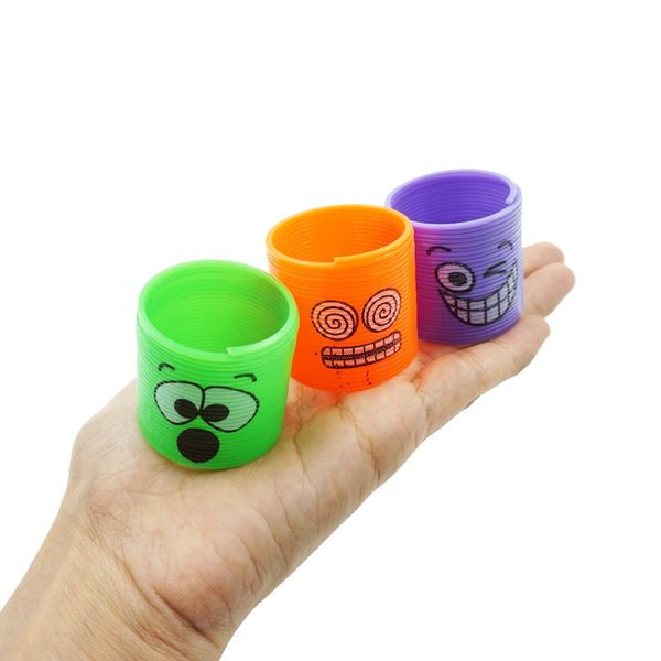 

3pcs/set mini rainbow magic springs toys happy face unicorn kids birthday party favors classroom prizes goodie bag party gifts#xkfxdjg, Red;brown