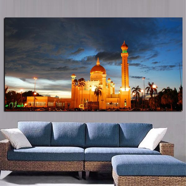 

islamic mosque sunset masjid religious wall art pictures painting wall art for living room home decor (no frame