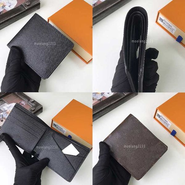 

brand men wallets designer short purse gift box card case holder leather luxury wallet women card holders m60895, Red;black