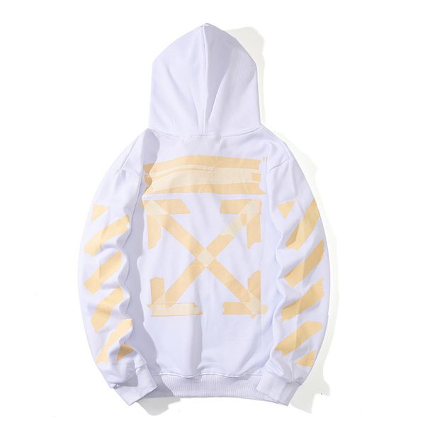 

street off fashion brand white gold tape arrow hooded sweater spring and autumn couple same coatzclh, Black;brown