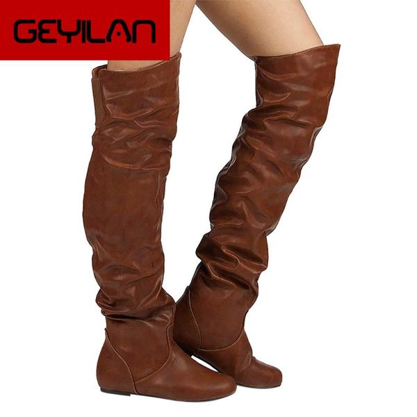 

new over the knee women ankle boots autumn winter knight increased women causal ankle boots flat shoes woman flats plus size 43, Black