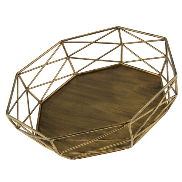 

geometric shape tray hollow out vintage gold/silver cake stand cake tools